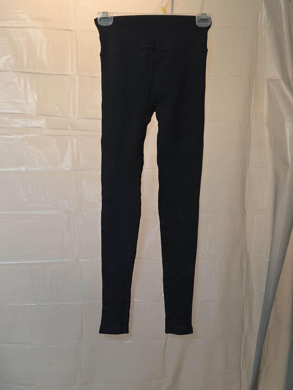 NUX NWOT High-Rise Ribbed Black Women's LEGGINGS